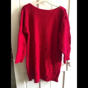 Nasty Gal distressed red sweater dress NWOT